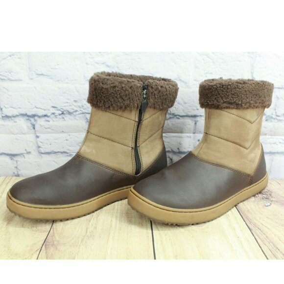 LL Bean Mountainside Brown Leather Insulated Rugged Winter Boots Size 7.5 M - Picture 2 of 9